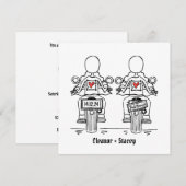Invitation Mariage lesbienne de moto de deux mariées sur mesu (Devant / Derrière)