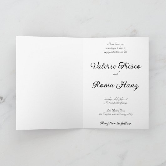 Invitation Mariage lesbienne des épouses d'Anime (Intérieur)