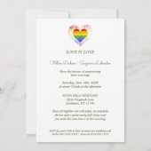 Invitation Mariage Lesbienne Gay Coeur Arc-en-ciel de Fierté  (Dos)