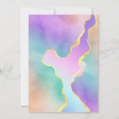 Invitation Mariage LGBT Arc-en-ciel Aquarelle Or Save the Dat (Dos)