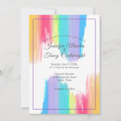 Invitation Mariage LGBTQ avec des coups de pinceau aquarelle (Devant)
