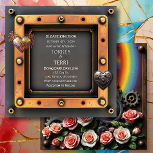 Invitation Mariage LGBTQ en cuivre et en argent