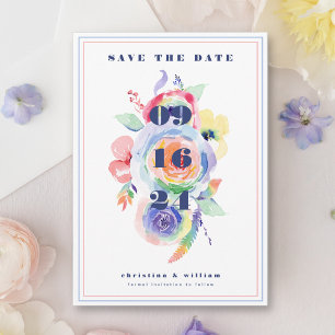 Invitation Mariage LGBTQ Floral moderne Sauvez la date