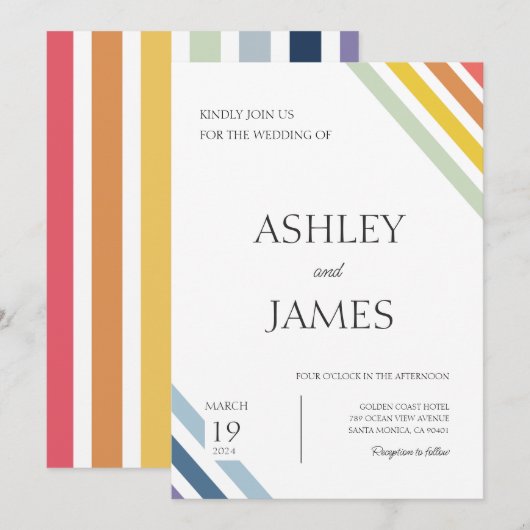 Invitation Mariage LGBTQ gay minimaliste (Devant / Derrière)