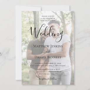 Invitation Mariage LGBTQ Photo Moderne