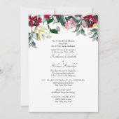 Invitation Mariage Lieu 2 Hiver Rose Rouge Formel (Devant)