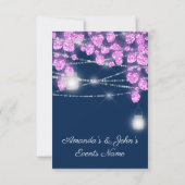 Invitation Mariage Lights Jars Parties scintillant bleu rose  (Dos)
