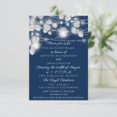 Invitation Mariage Lights Jars Parties scintillant gris bleu  (Debout devant)