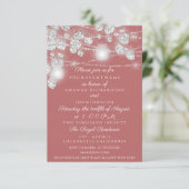 Invitation Mariage Lights Jars Parties scintillant Gris Rose  (Debout devant)