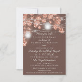 Invitation Mariage Lights Jars Rustique Rose Gold Brown (Devant)