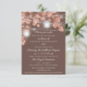 Invitation Mariage Lights Jars Rustique Rose Gold Brown (Debout devant)