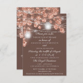 Invitation Mariage Lights Jars Rustique Rose Gold Brown (Devant / Derrière)