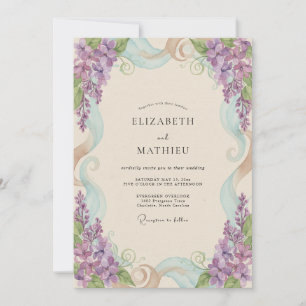 Invitation Mariage Lilac Aqua Wisteria