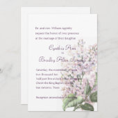 Invitation Mariage Lilac Blooms (Devant / Derrière)