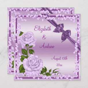 Invitation Mariage Lilac Blossom, Bows & Diamonds