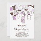 Invitation Mariage Lilac dans des Pots Mason et Fleurs (Devant)