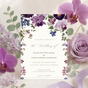 Invitation Mariage Lilac Floral Vintage