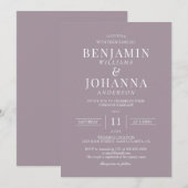 Invitation Mariage Lilac français classique et élégant (Devant / Derrière)