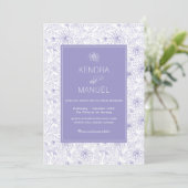 Invitation Mariage Lilac violet Floral moderne (Debout devant)