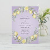 Invitation Mariage Lilas Citron Eucalyptus Muté (Debout devant)