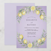 Invitation Mariage Lilas Citron Eucalyptus Muté (Devant / Derrière)