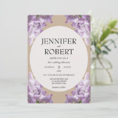 Invitation Mariage lilas et beige (Debout devant)