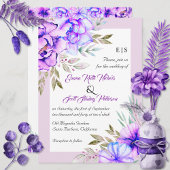 Invitation Mariage lilas floral violet