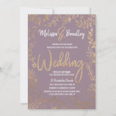 Invitation Mariage lilas mauve d'Ombre de parties (Devant)