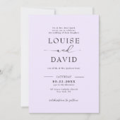 Invitation Mariage lilas officiel (Devant)