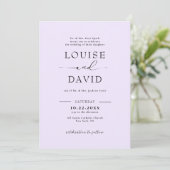 Invitation Mariage lilas officiel (Debout devant)