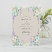 Invitation Mariage Lilas Pervenche Wisteria (Debout devant)