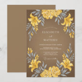 Invitation Mariage Lily Brun Moutarde (Devant / Derrière)