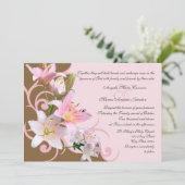 Invitation Mariage Lily rose et Brown (Debout devant)
