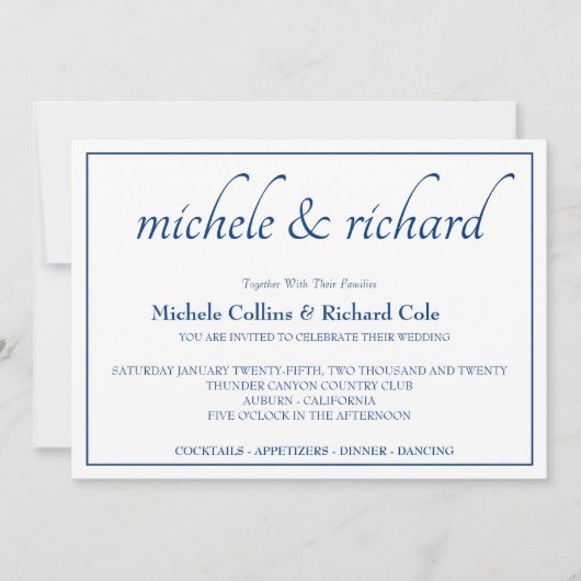 Invitation Mariage lisse (Devant)