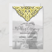 Invitation Mariage Live Mariage virtuel gris jaune (Devant)