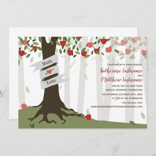 Invitation Mariage LiveJournal virtuel Apple Orchard (Devant / Derrière)
