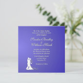 Invitation Mariage Lotus violet de mariée et de mariée (Debout devant)