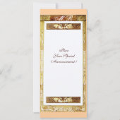 Invitation MARIAGE LOVE PEACOCK MONOGRAM, brun blanc rose (Dos)