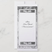Invitation MARIAGE LOVE PEACOCK MONOGRAM, noir blanc (Dos)