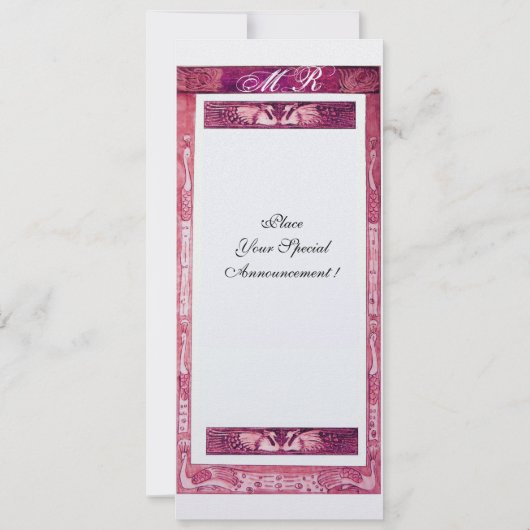 Invitation MARIAGE LOVE PEACOCK MONOGRAM rose perle blanche (Dos)