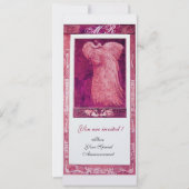 Invitation MARIAGE LOVE PEACOCK MONOGRAM rose perle blanche (Devant)