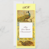 Invitation MARIAGE LOVE PEACOCKS MONOGRAM, brun blanc jaune (Dos)