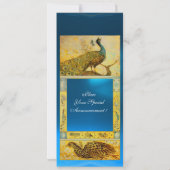 Invitation MARIAGE LOVE PEACOCKS MONOGRAM, jaune brun bleu (Dos)