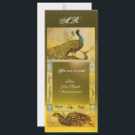 Invitation MARIAGE LOVE PEACOCKS MONOGRAM, vert brun<br><div class="desc">Design Art Nouveau élégant,  classe,  vibrant,  avec des pierres précieuses 3D brillantes,  développement graphique numérique par Bulgan Lumini.Facile à customiser avec votre propre texte comme faire-part nuptiale,  cartes de place,  économiser la date,  merci,  douches nuptiales,  anniversaires,  fêtes,  douches fiançailles,  ou à peu près tout événement que vous souhaitez!</div>