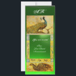 Invitation MARIAGE LOVE PEACOCKS MONOGRAM, vert brun<br><div class="desc">Design Art Nouveau élégant,  classe,  vibrant,  avec des pierres précieuses 3D brillantes,  développement graphique numérique par Bulgan Lumini.Facile à customiser avec votre propre texte comme faire-part nuptiale,  cartes de place,  économiser la date,  merci,  douches nuptiales,  anniversaires,  fêtes,  douches fiançailles,  ou à peu près tout événement que vous souhaitez!</div>