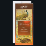 Invitation MARIAGE LOVE PEACOCKS MONOGRAMME orange<br><div class="desc">Design Art Nouveau élégant,  classe,  vibrant,  avec des pierres précieuses 3D brillantes,  développement graphique numérique par Bulgan Lumini.Facile à customiser avec votre propre texte comme faire-part nuptiale,  cartes de place,  économiser la date,  merci,  douches nuptiales,  anniversaires,  fêtes,  douches fiançailles,  ou à peu près tout événement que vous souhaitez!</div>