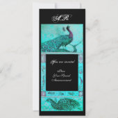 Invitation MARIAGE LOVE PEACOCKS MONOGRAS bleu noir (Devant)