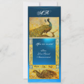 Invitation MARIAGE LOVE PEACOCKS MONOGRAS marron bleu jaune (Devant)
