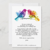 Invitation 🌈 🐦 mariage Lovebirds arc-en-ciel (Dos)