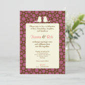 Invitation Mariage Lovebirds (Polka Dot) (Debout devant)